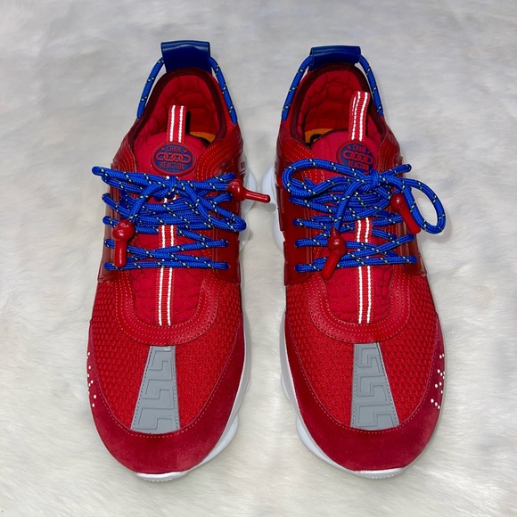 Versace Chain Reaction Sneakers - Red/Blue - Picture 2 of 6